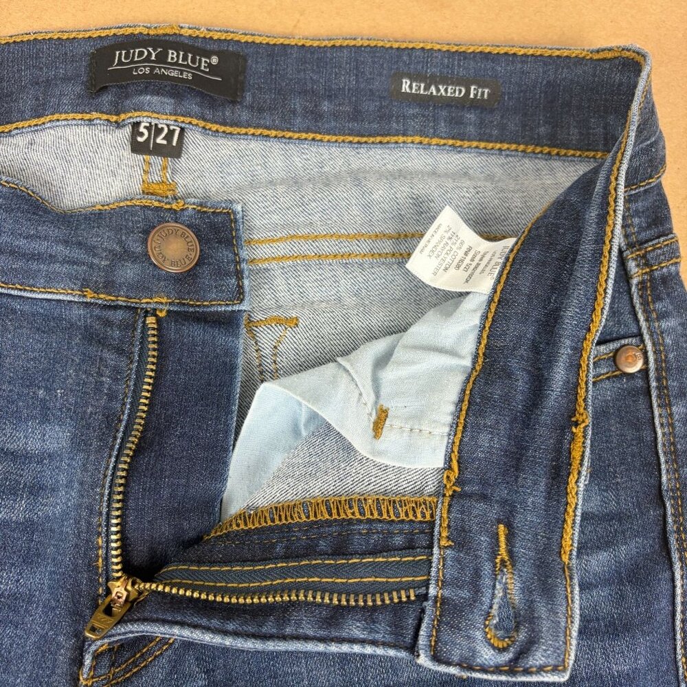 Judy Blue Relaxed Fit Jeans Womens 5/27 Blue Five Pocket Zip Fly Stretch - Picture 3 of 9